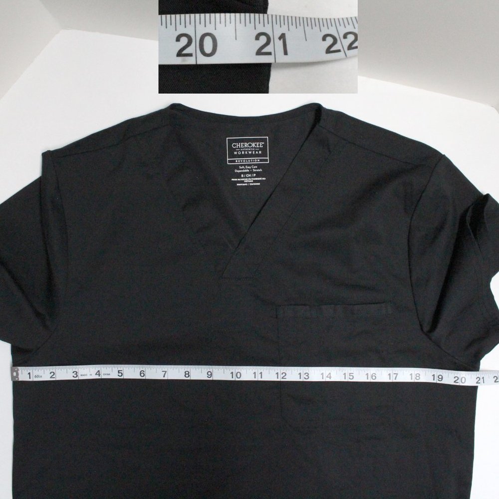 Cherokee Authentic Workwear Revolution Scrub Black Top Size Small - Picture 7 of 15
